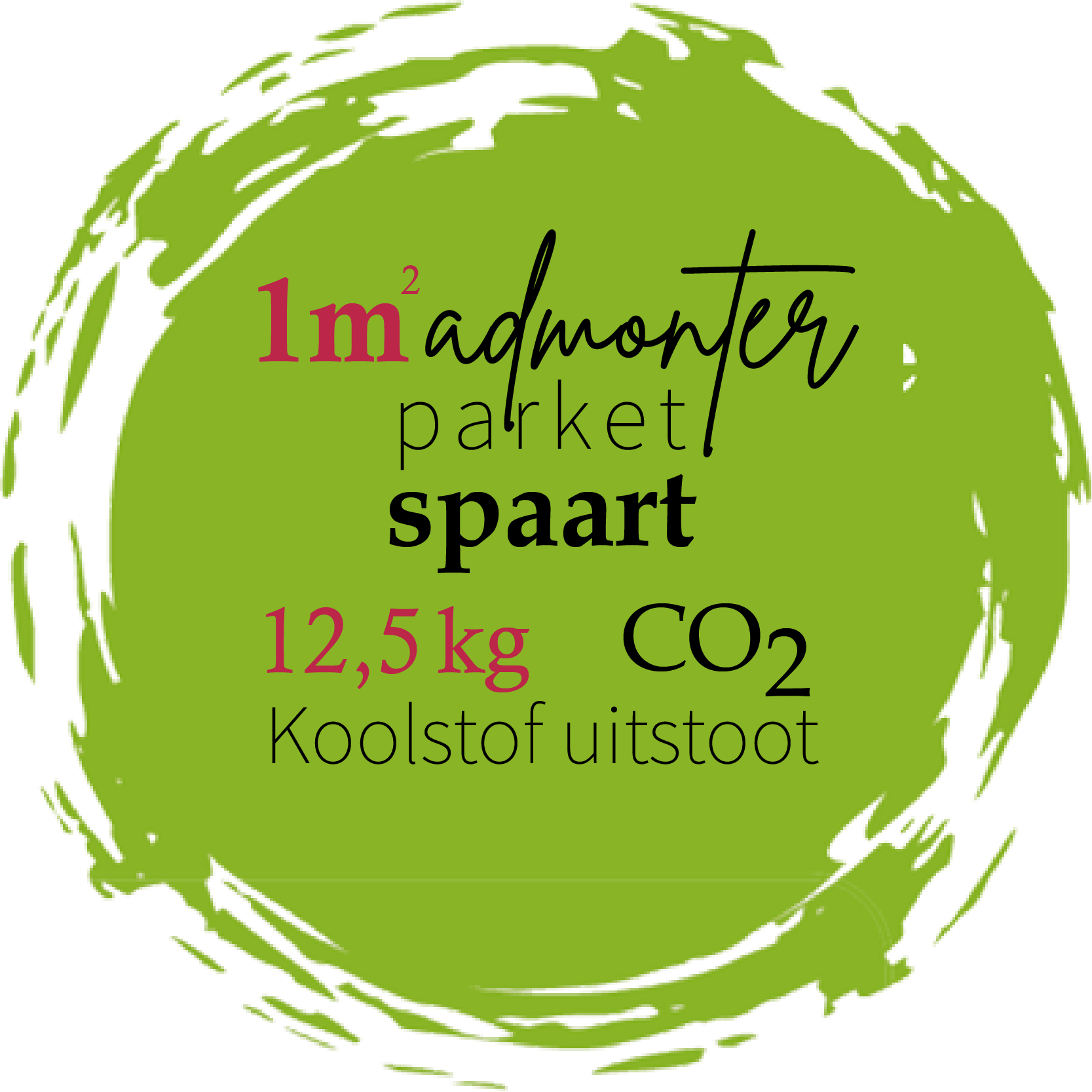 Logo Admonter -1m² parket Spaart CO2- uitstoot - Ecologische keuze